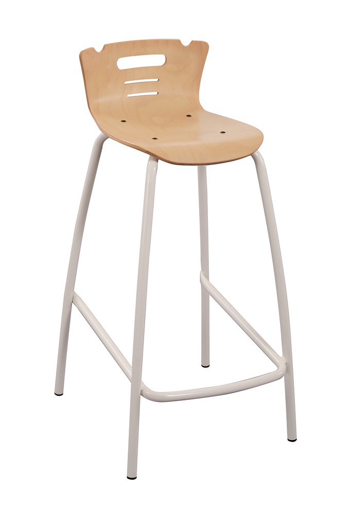 [S409128PVEP] Tabouret ALTY coque Coraly bois Blueprotech® piètement époxy - H80 cm