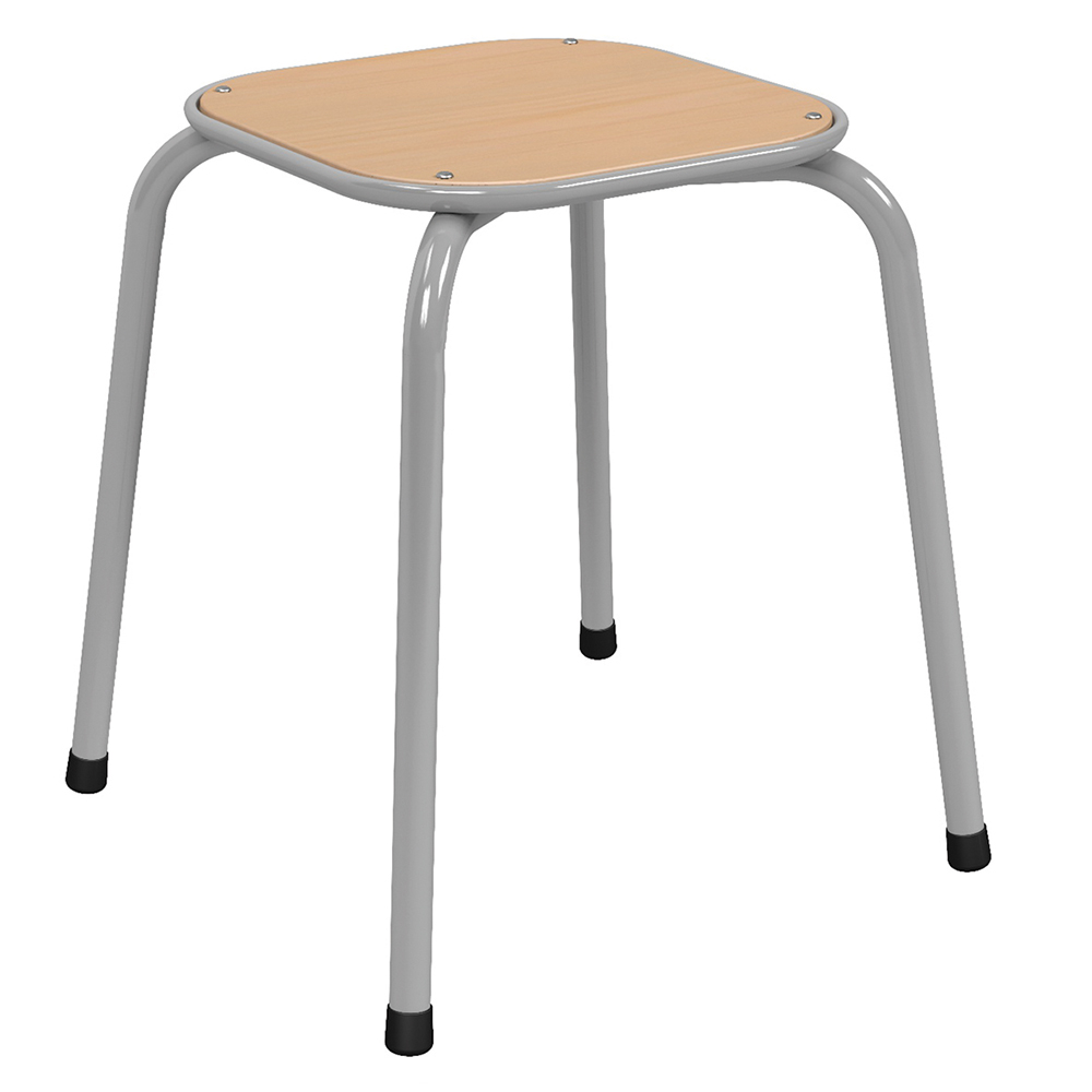 [S410226ZZEP] Tabouret MOLY assise bois Blueprotech® piètement époxy - H45 cm