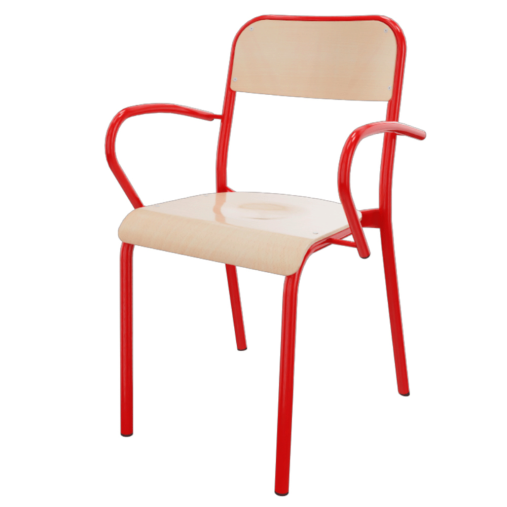 Bridge TRÉVISE 4 pieds assise et dossier bois Blueprotech® accoudoir et piètement époxy T6