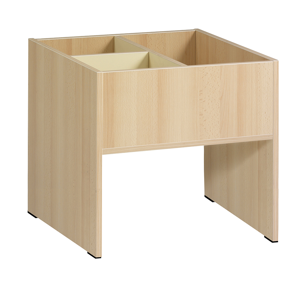 [S449870PVEP-01] Bac à albums PICCOLO 3 cases mélaminé - L60xP60xH60 cm - Hêtre miel