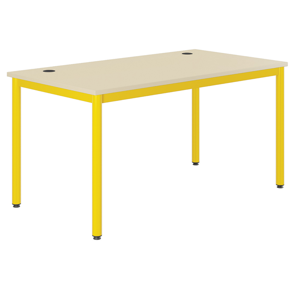 Table INFO plateau ép.19 mm mélaminé chant ABS piètement époxy - 150x80 cm - T6