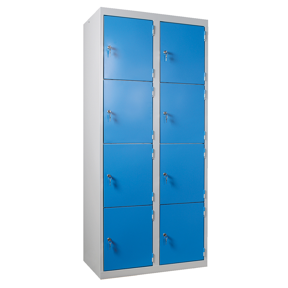[S451970ZZEP-01] Casiers non visitable 8 casiers époxy - L80xP50xH180 cm - Gris RAL 7035/bleu