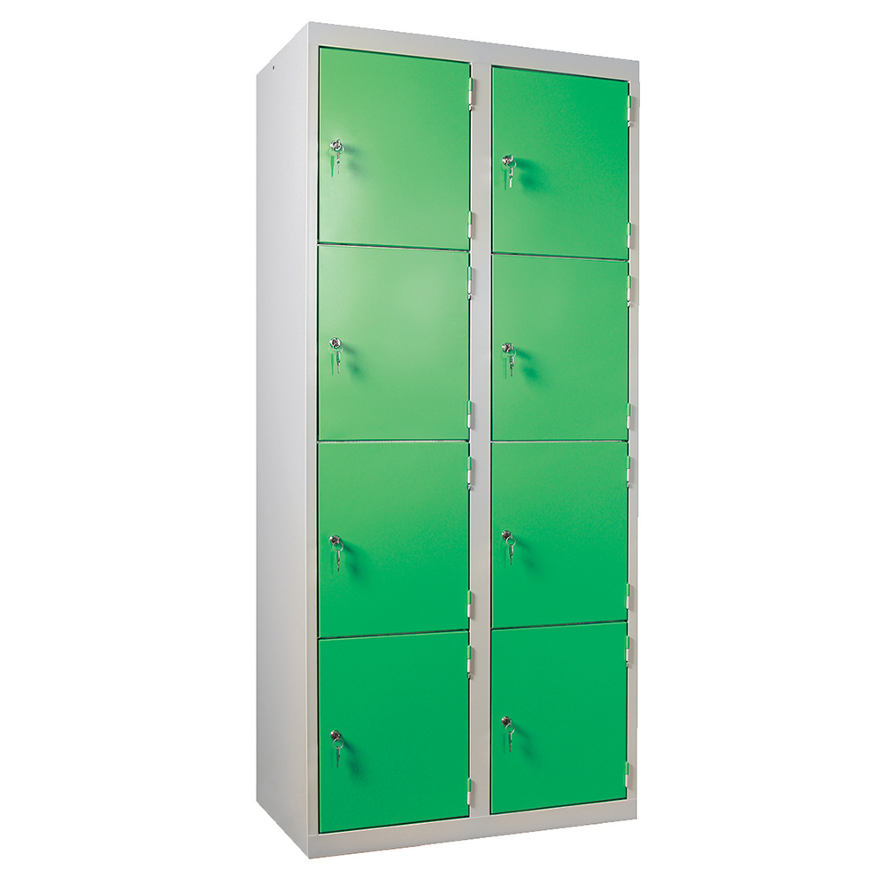 [S451970ZZEP-03] Casiers non visitable 8 casiers époxy - L80xP50xH180 cm - Gris RAL 7035/vert