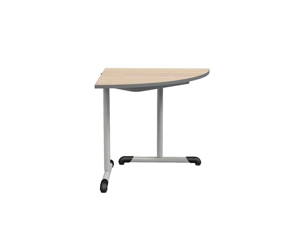 Table BANDANA DL plateau ép.24 mm stratifié chant polyuréthane piètement époxy - 1/4 D80 cm - T6