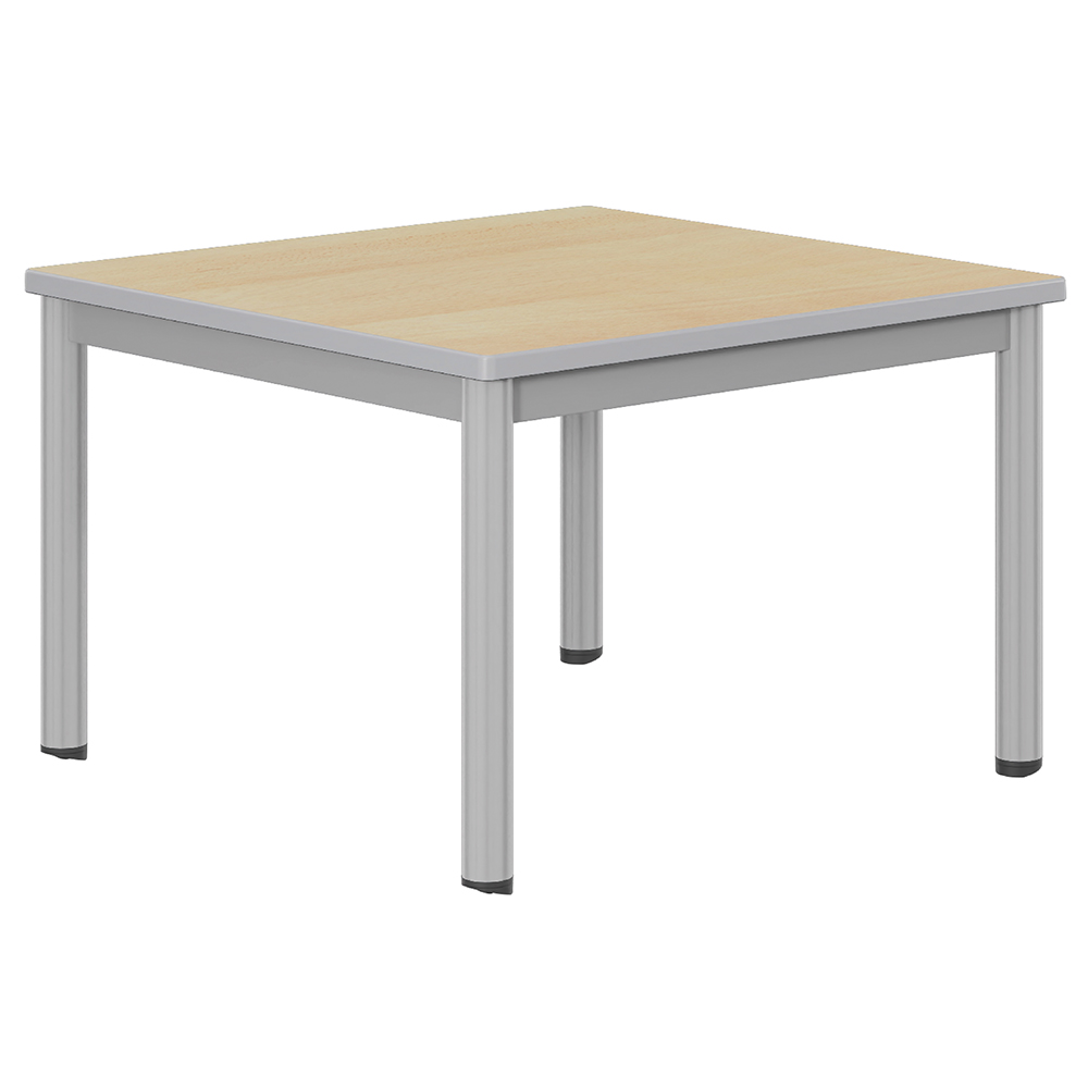 Table CARÉLIE mobile plateau ép.24 mm stratifié chant polyuréthane piètement époxy - 80x80 cm - T2