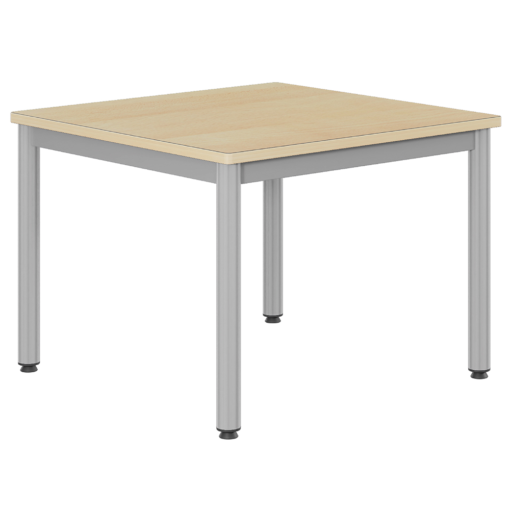 Table CARÉLIE plateau ép.24 mm stratifié chant bois piètement époxy - 80x80 cm - T3