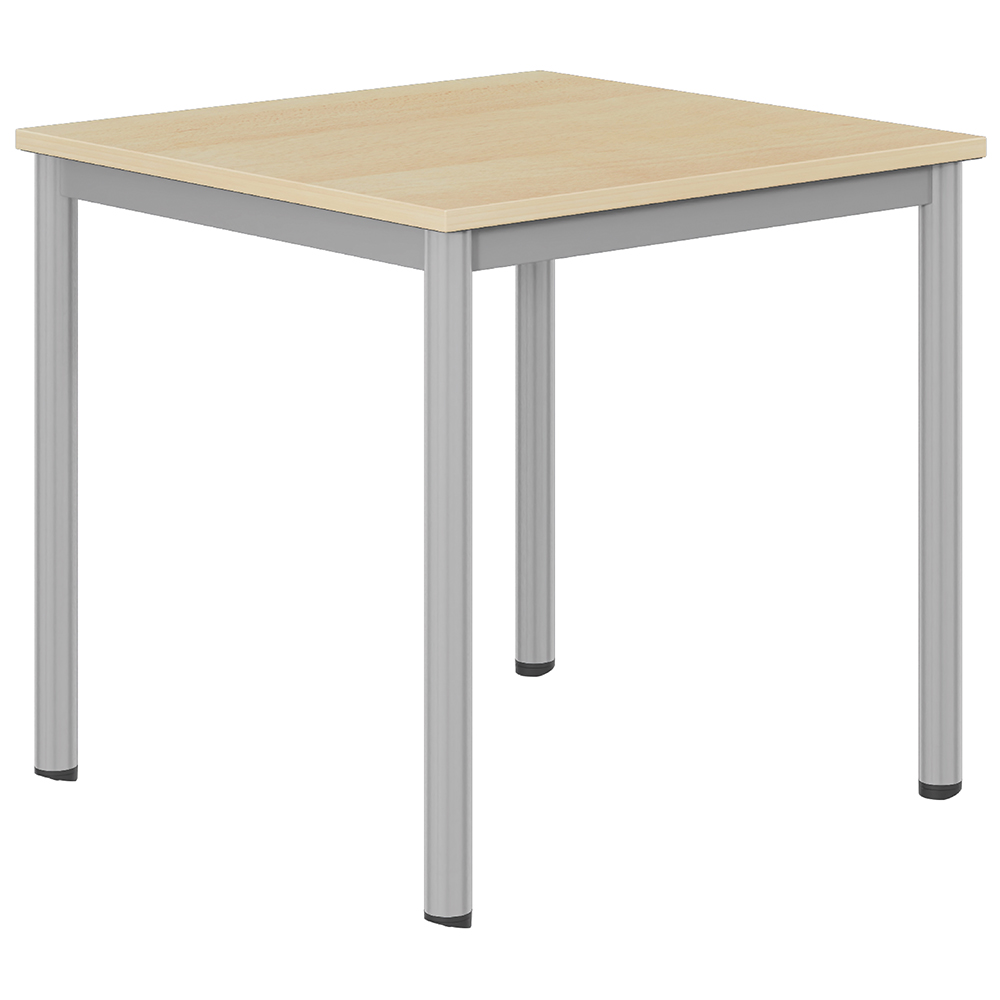 Table CARÉLIE mobile plateau ép.24 mm stratifié chant ABS piètement époxy - 80x80 cm - T6