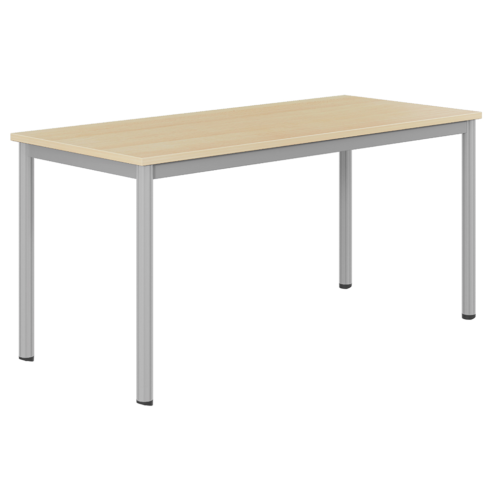 Table CARÉLIE mobile plateau ép.19 mm mélaminé chant ABS piètement époxy - 160x70 cm - T6