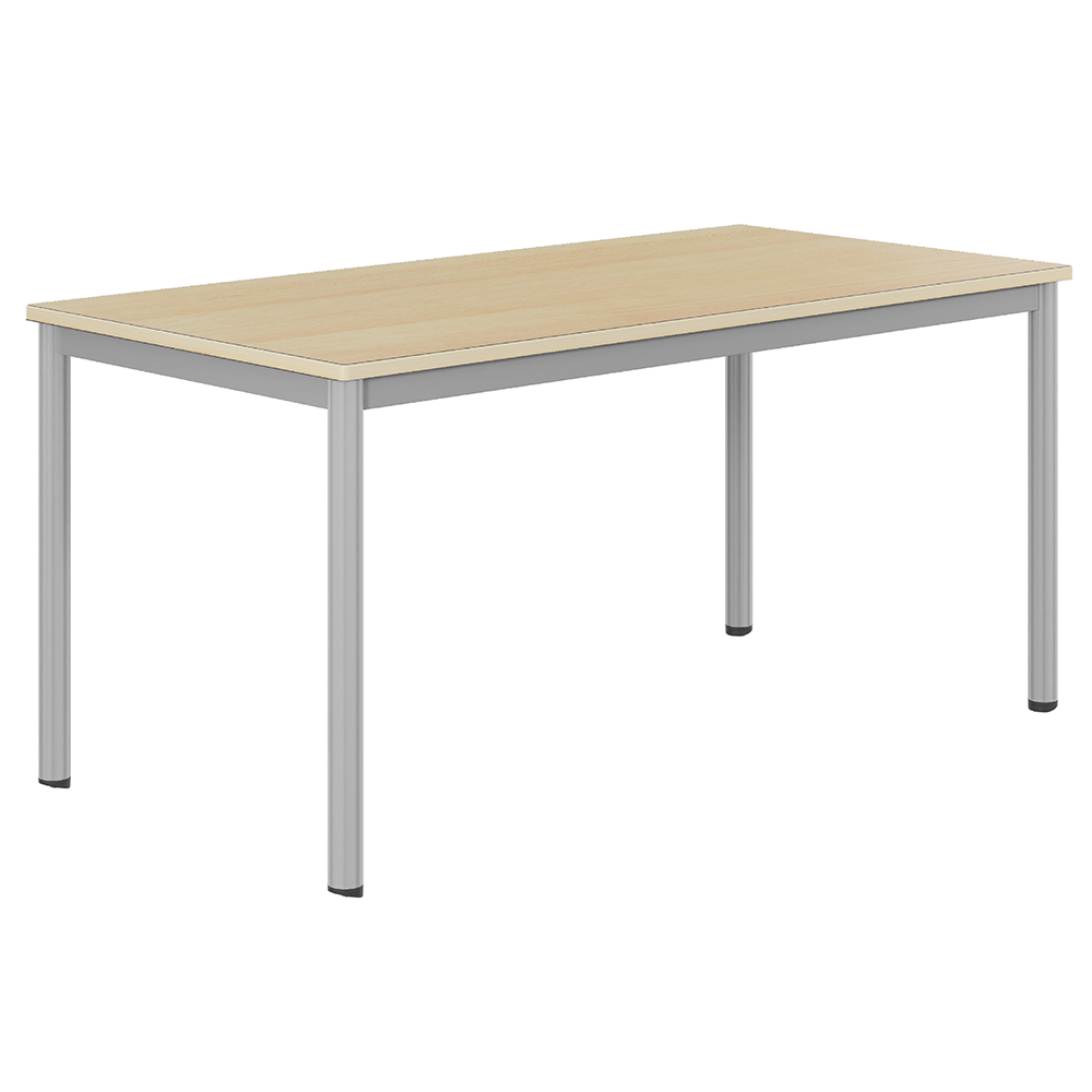 Table CARÉLIE mobile plateau ép.24 mm stratifié chant bois piètement époxy - 160x80 cm - T6
