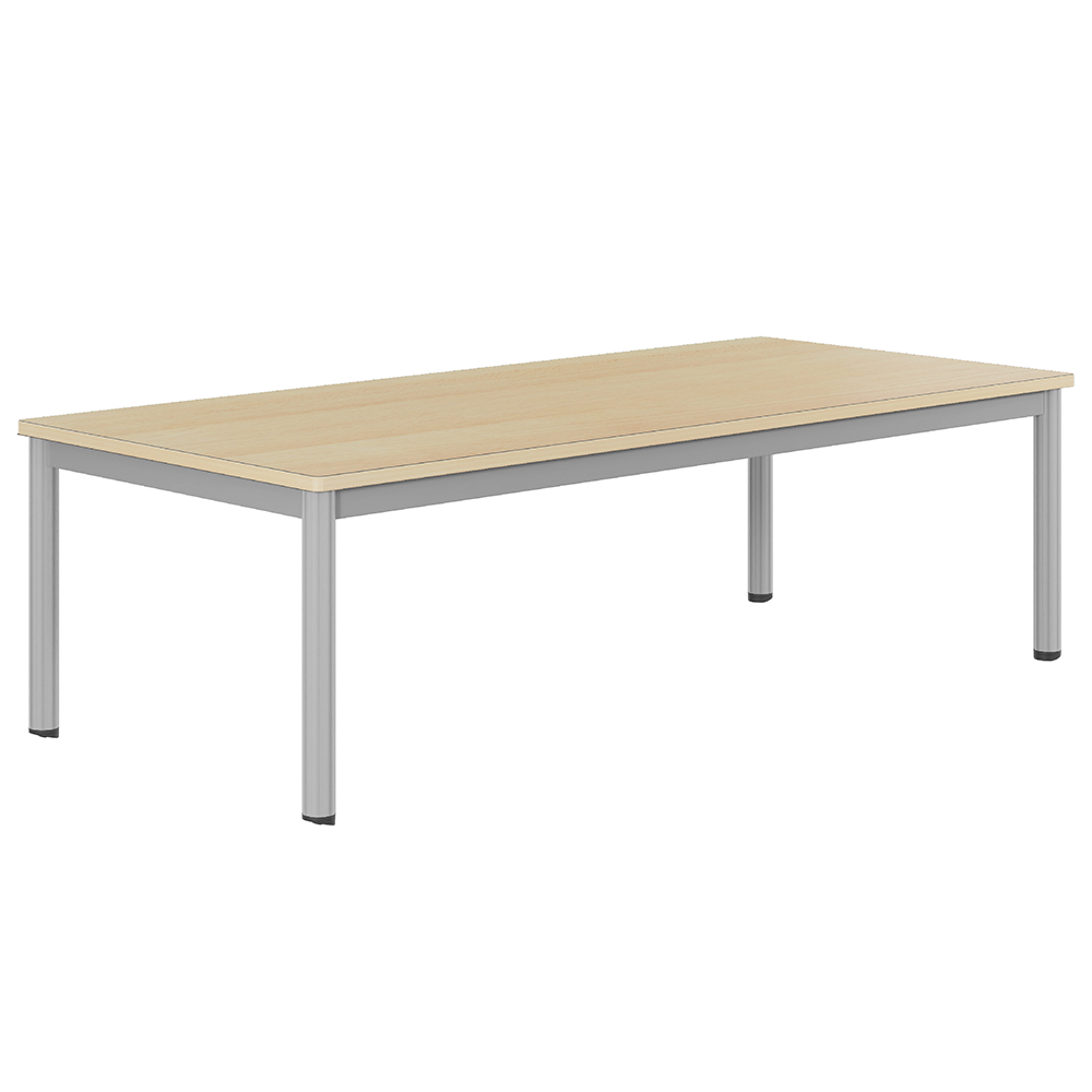 Table CARÉLIE mobile plateau ép.24 mm stratifié chant bois piètement époxy - 180x80 cm - T2