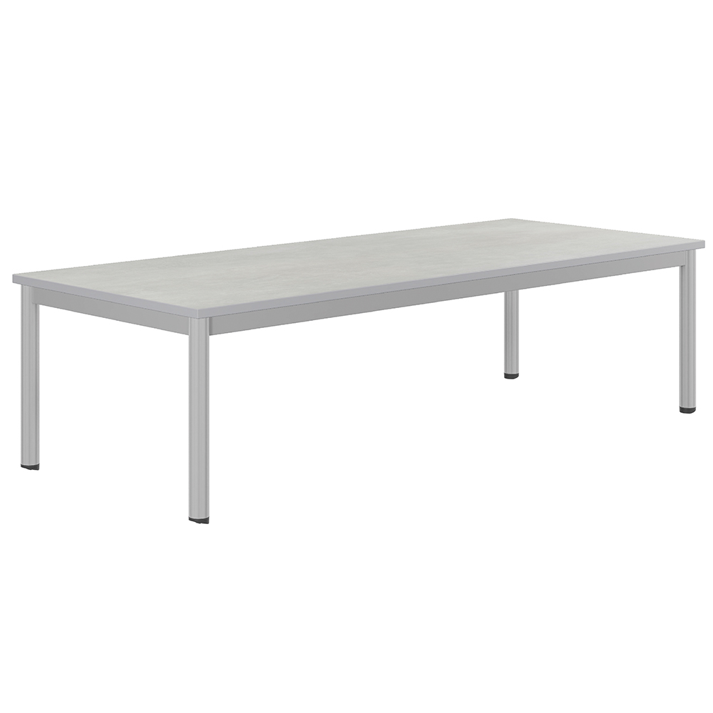 Table CARÉLIE mobile plateau antibruit ép.26 mm SOFTOP® chant ABS gris piètement époxy - 200x80 cm - T2