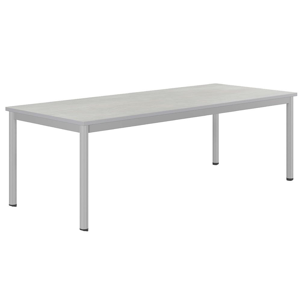Table CARÉLIE mobile plateau antibruit ép.26 mm SOFTOP® chant ABS gris piètement époxy - 200x80 cm - T4