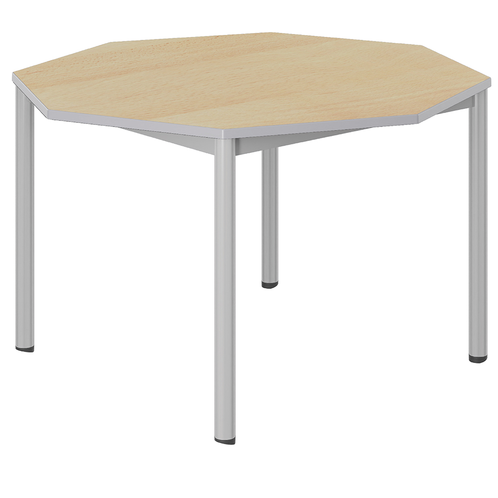 Table CARÉLIE mobile plateau ép.24 mm stratifié chant polyuréthane piètement époxy - octogonale D120 cm - T6