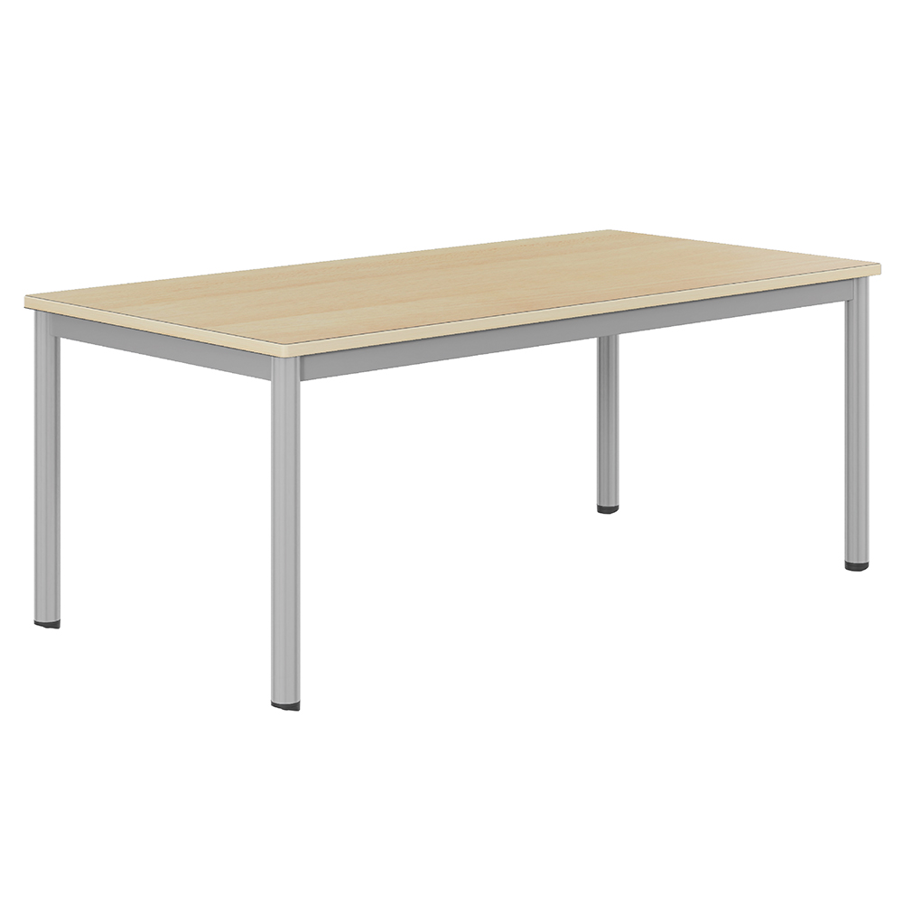 Table CARÉLIE mobile plateau antibruit ép.24 mm stratifié chant bois piètement époxy - 160x80 cm -T4