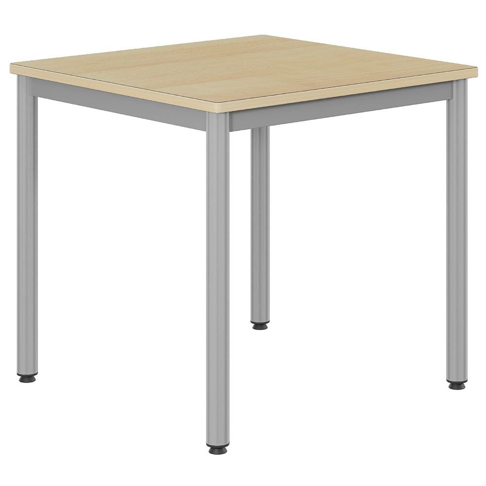 Table CARÉLIE plateau antibruit ép.24 mm stratifié chant bois piètement époxy - 80x80 cm - T6