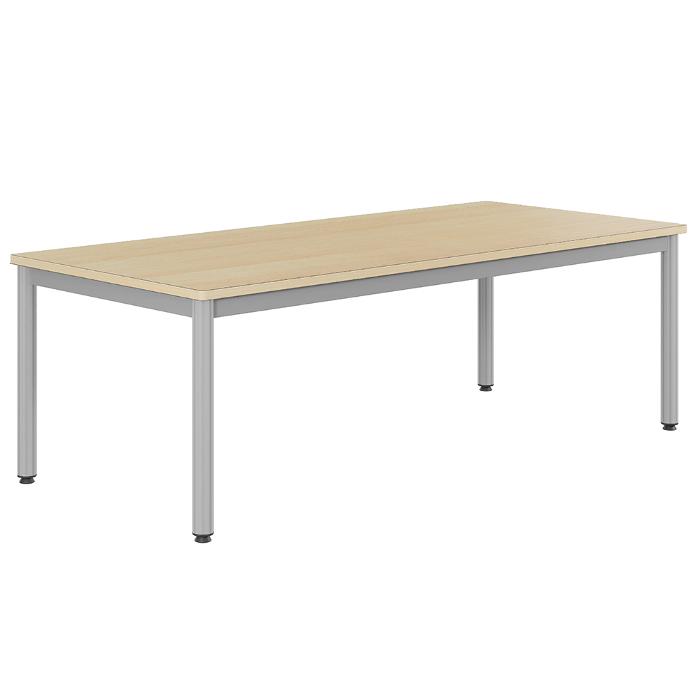 Table CARÉLIE plateau antibruit ép.24 mm stratifié chant bois piètement époxy - 180x80 cm - T3