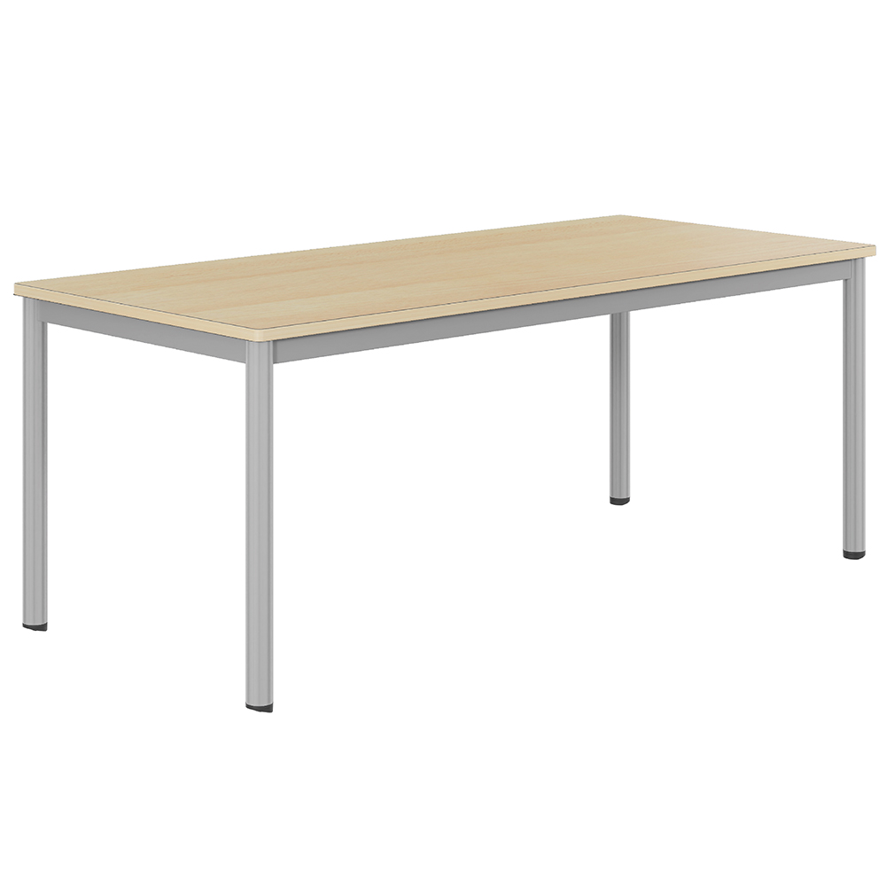 Table CARÉLIE mobile plateau antibruit ép.24 mm stratifié chant bois piètement époxy - 180x80 cm -T5