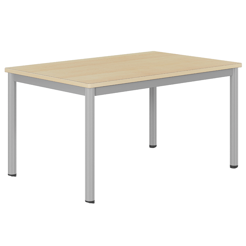 Table CARÉLIE mobile plateau antibruit ép.24 mm stratifié chant bois piètement époxy - 120x80 cm -T4