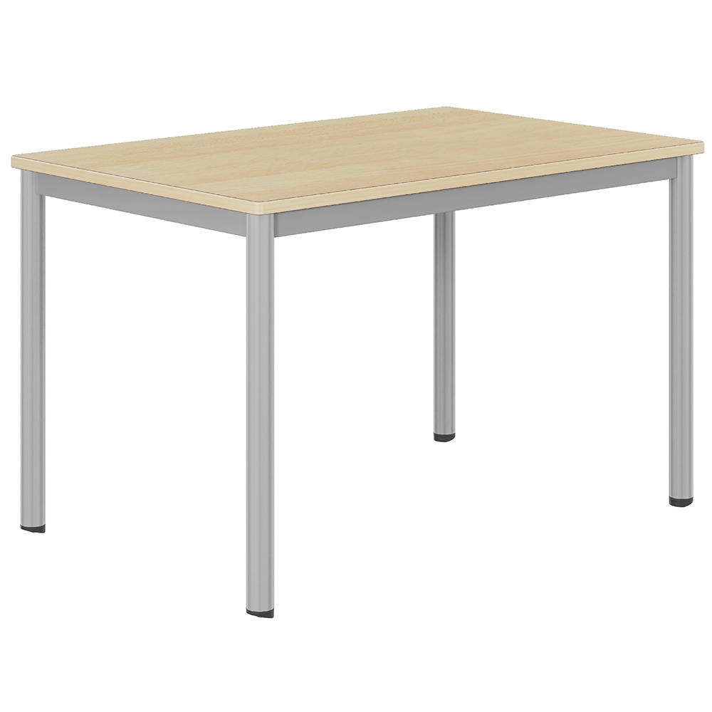 Table CARÉLIE mobile plateau antibruit ép.24 mm stratifié chant bois piètement époxy - 120x80 cm -T6