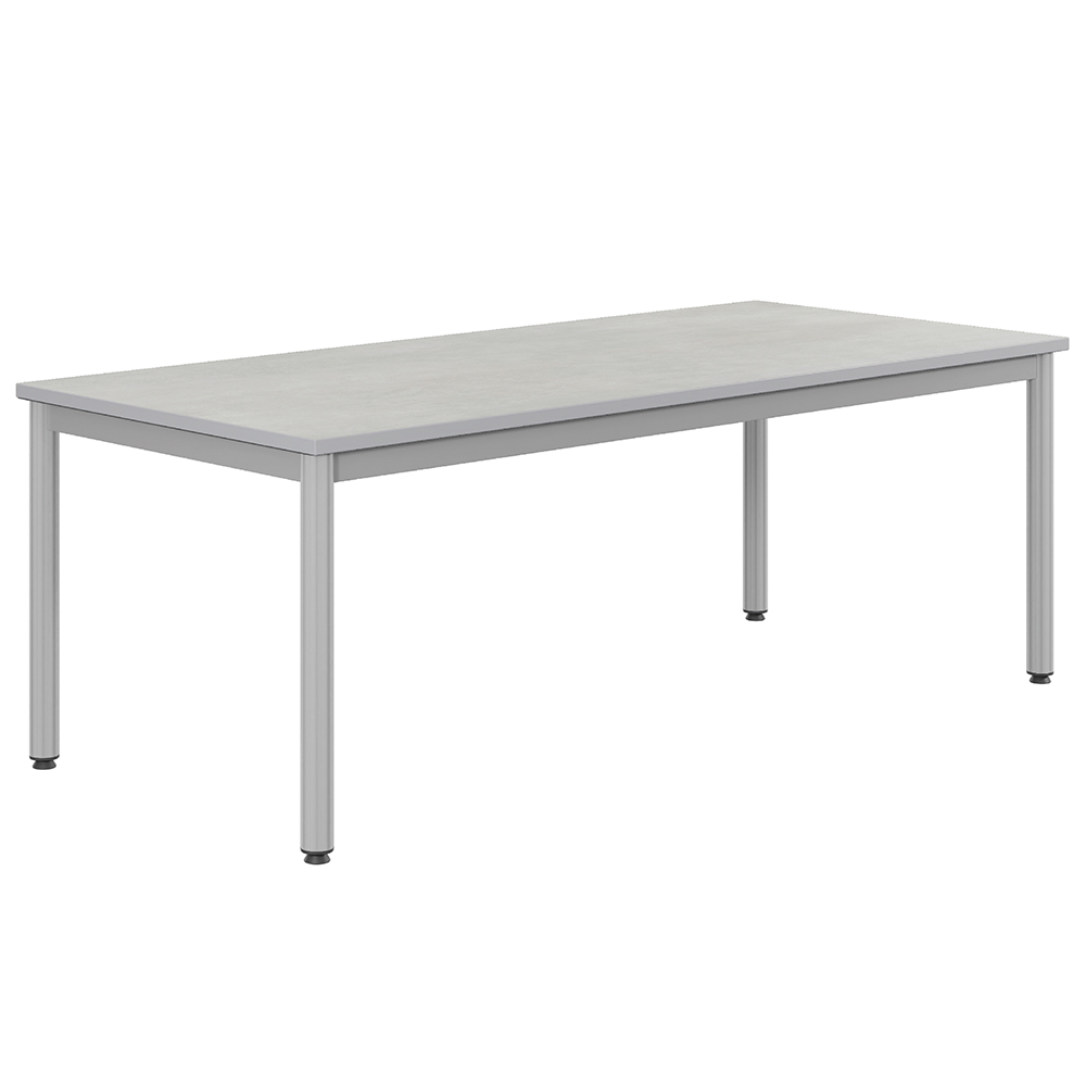 Table CARÉLIE plateau antibruit ép.26 mm SOFTOP® chant ABS gris piètement époxy - 180x80 cm - T4