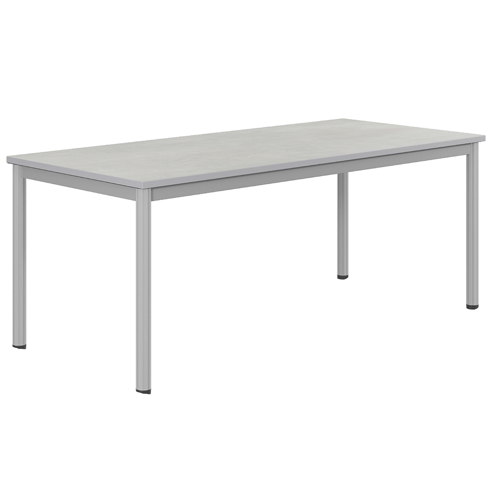 Table CARÉLIE mobile plateau antibruit ép.26 mm SOFTOP® chant ABS gris piètement époxy - 180x80 cm - T5