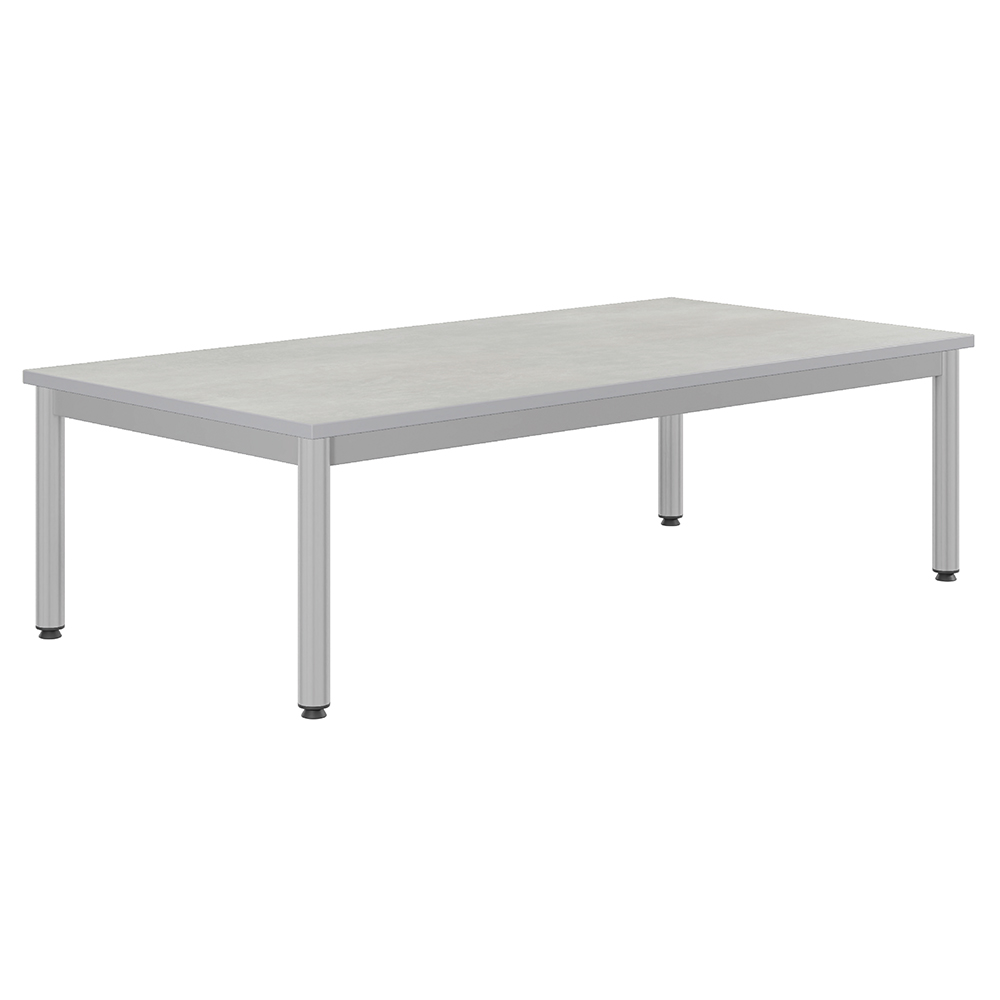 Table CARÉLIE plateau antibruit ép.26 mm SOFTOP® chant ABS gris piètement époxy - 160x80 cm - T1