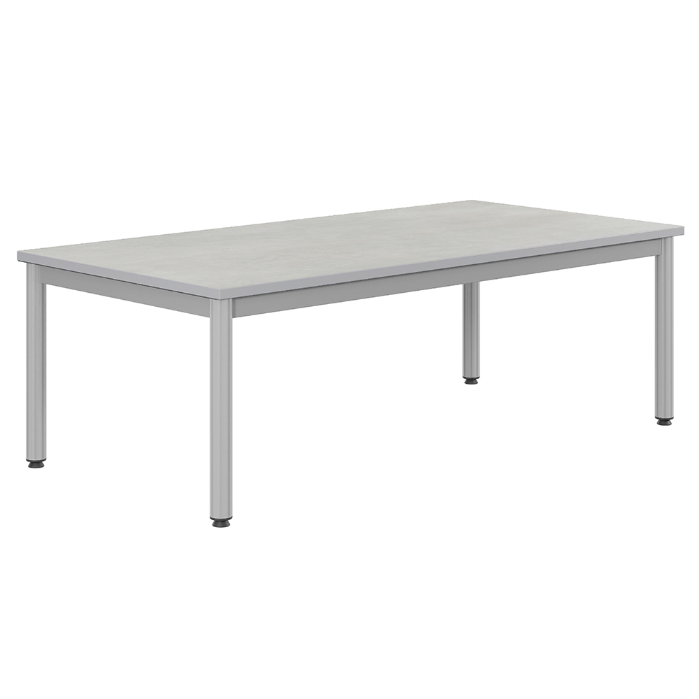 Table CARÉLIE plateau antibruit ép.26 mm SOFTOP® chant ABS gris piètement époxy - 160x80 cm - T2