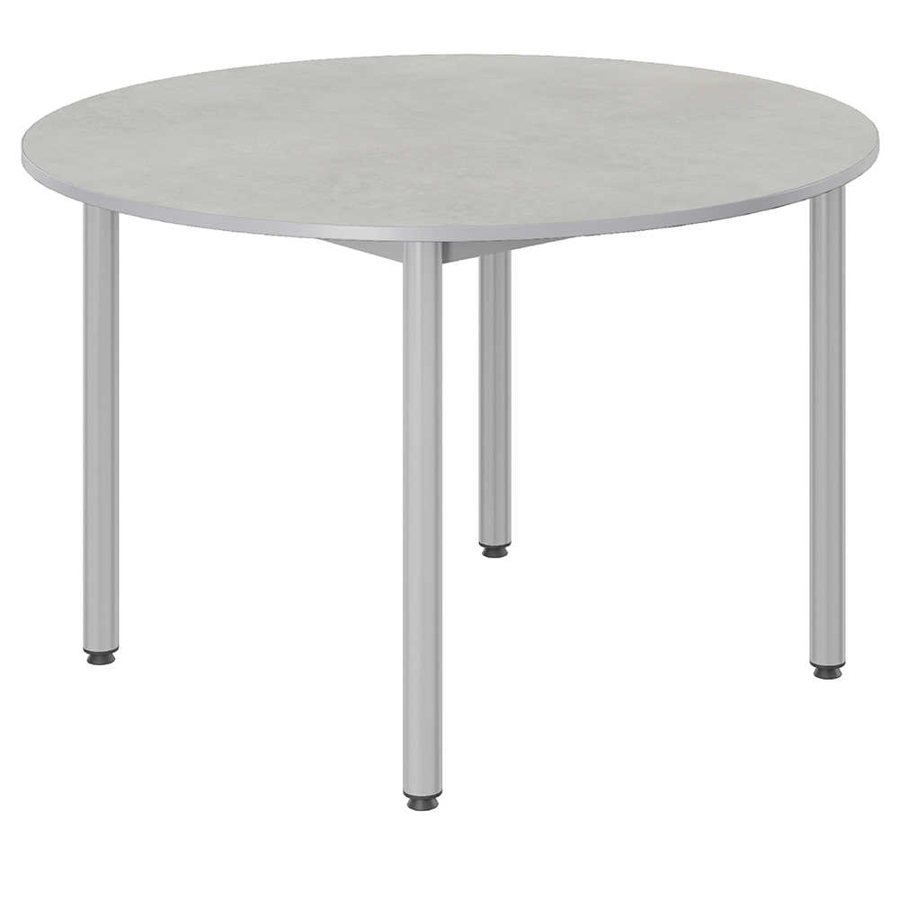 Table CARÉLIE plateau antibruit ép.26 mm SOFTOP® chant ABS gris piètement époxy - D120 cm - T6