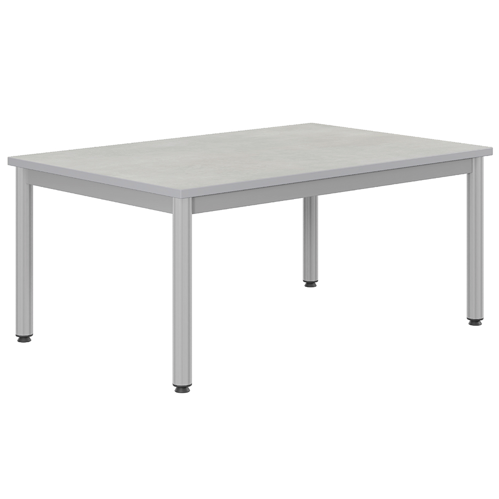 Table CARÉLIE plateau antibruit ép.26 mm SOFTOP® chant ABS gris piètement époxy - 120x80 cm - T2