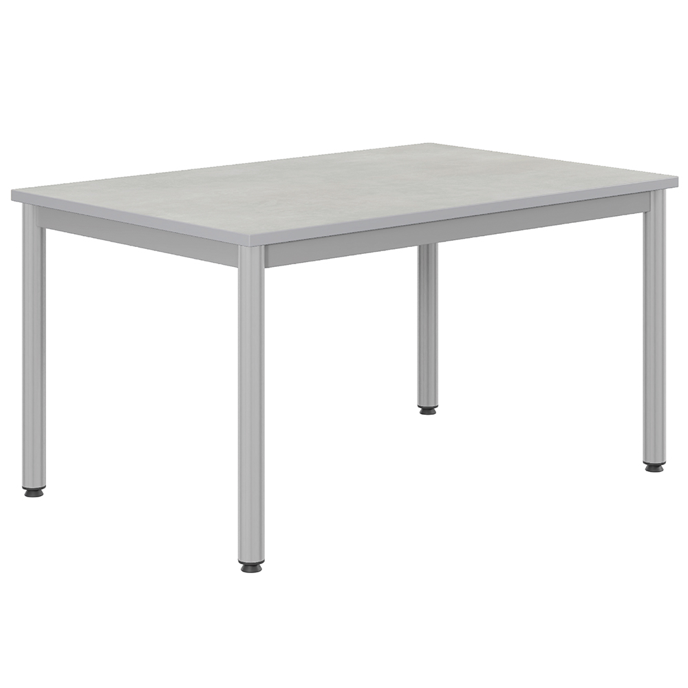 Table CARÉLIE plateau antibruit ép.26 mm SOFTOP® chant ABS gris piètement époxy - 120x80 cm - T4