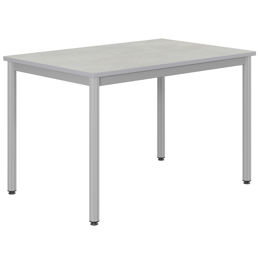 Table CARÉLIE plateau antibruit ép.26 mm SOFTOP® chant ABS gris piètement époxy - 120x80 cm - T6