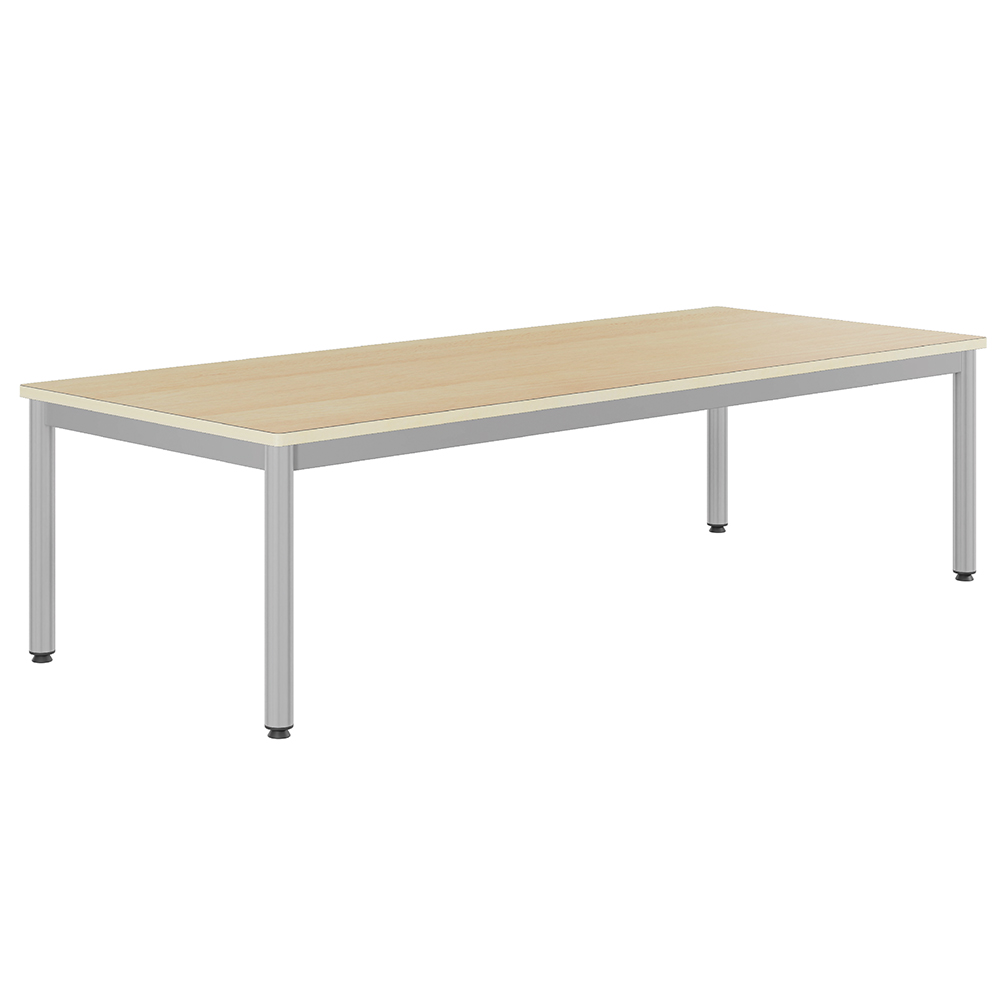 Table CARÉLIE plateau antibruit ép.24 mm stratifié chant bois piètement époxy - 200x80 cm - T2