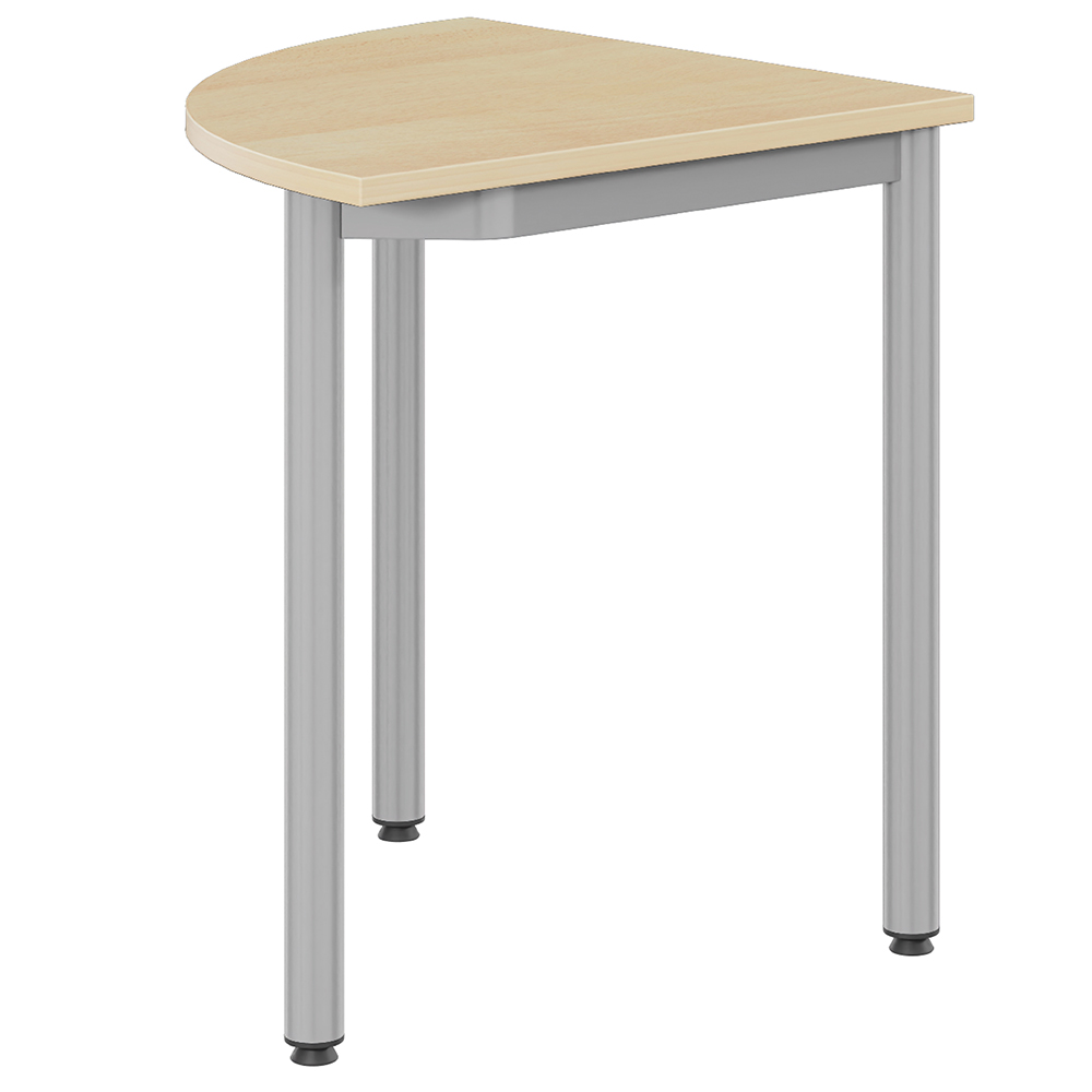 Table CARÉLIE plateau ép.19 mm mélaminé chant ABS piètement époxy - 1/4 R70 cm - T6