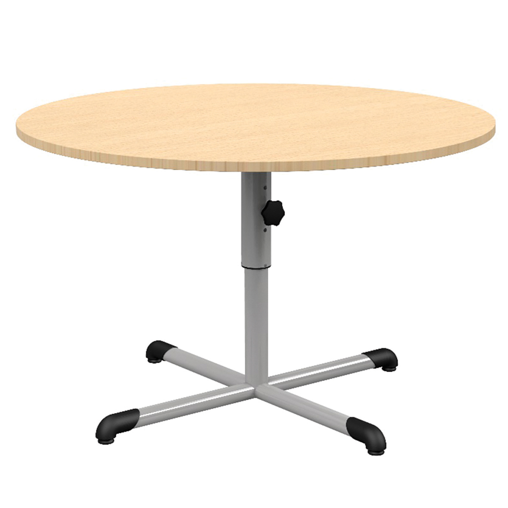 Table BANDANA HR plateau ép.24 mm stratifié chant ABS piètement central époxy - D120 cm - T4 à T6
