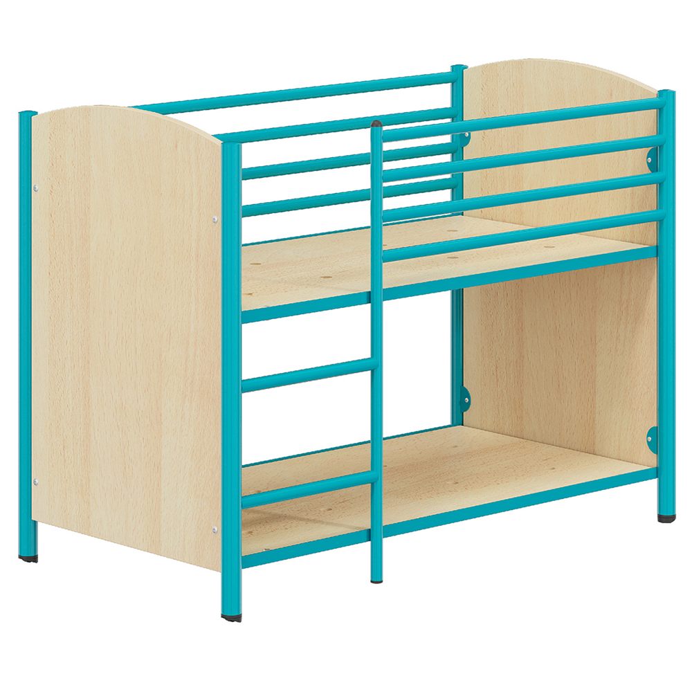 [S679800ZZEP] Lit superposé mobile mélaminé piètement époxy - L127,5xP67xH96,5 cm - Hêtre miel