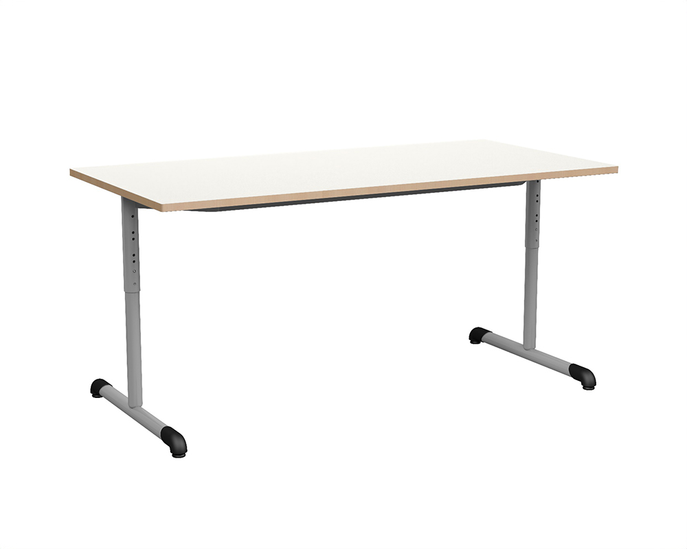 Table BANDANA HR DL plateau ép.24 mm stratifié chant bois piètement époxy - 120x80 cm - T3 à T6