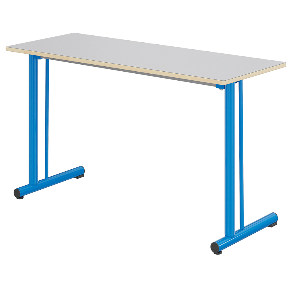 [S779136CDEP] Table TAGE renforcée plateau ép.21 mm stratifié chant bois piètement époxy - 130x50 cm - T6