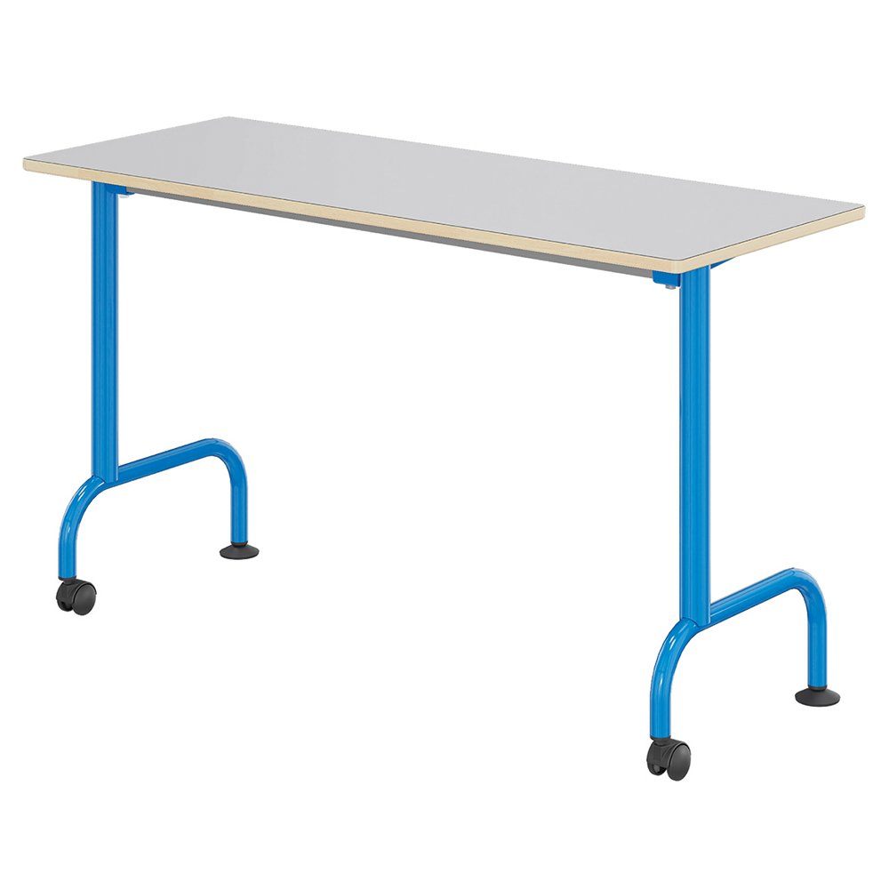 Table LEM plateau ép.21 mm stratifié chant bois piètement époxy - 130x50 cm - T6