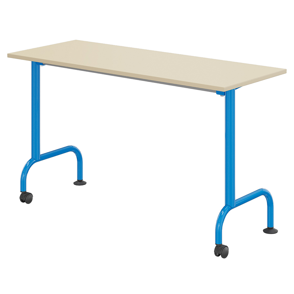 [S779566PVEP] Table LEM plateau ép.19 mm mélaminé chant ABS piètement époxy - 130x50 cm - T6