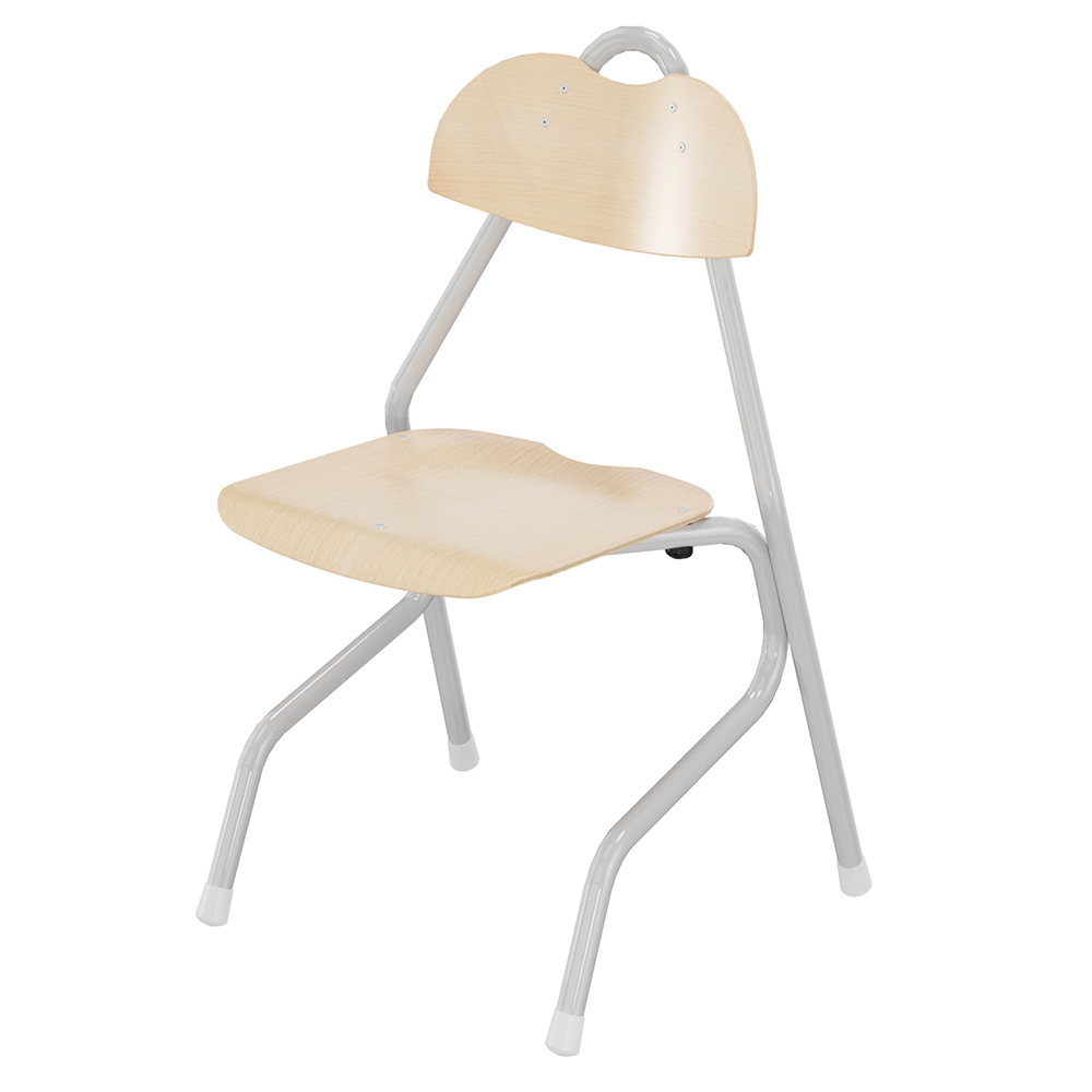 Chaise TEMPO assise et dossier bois Blueprotech® piètement aluminium époxy - T5