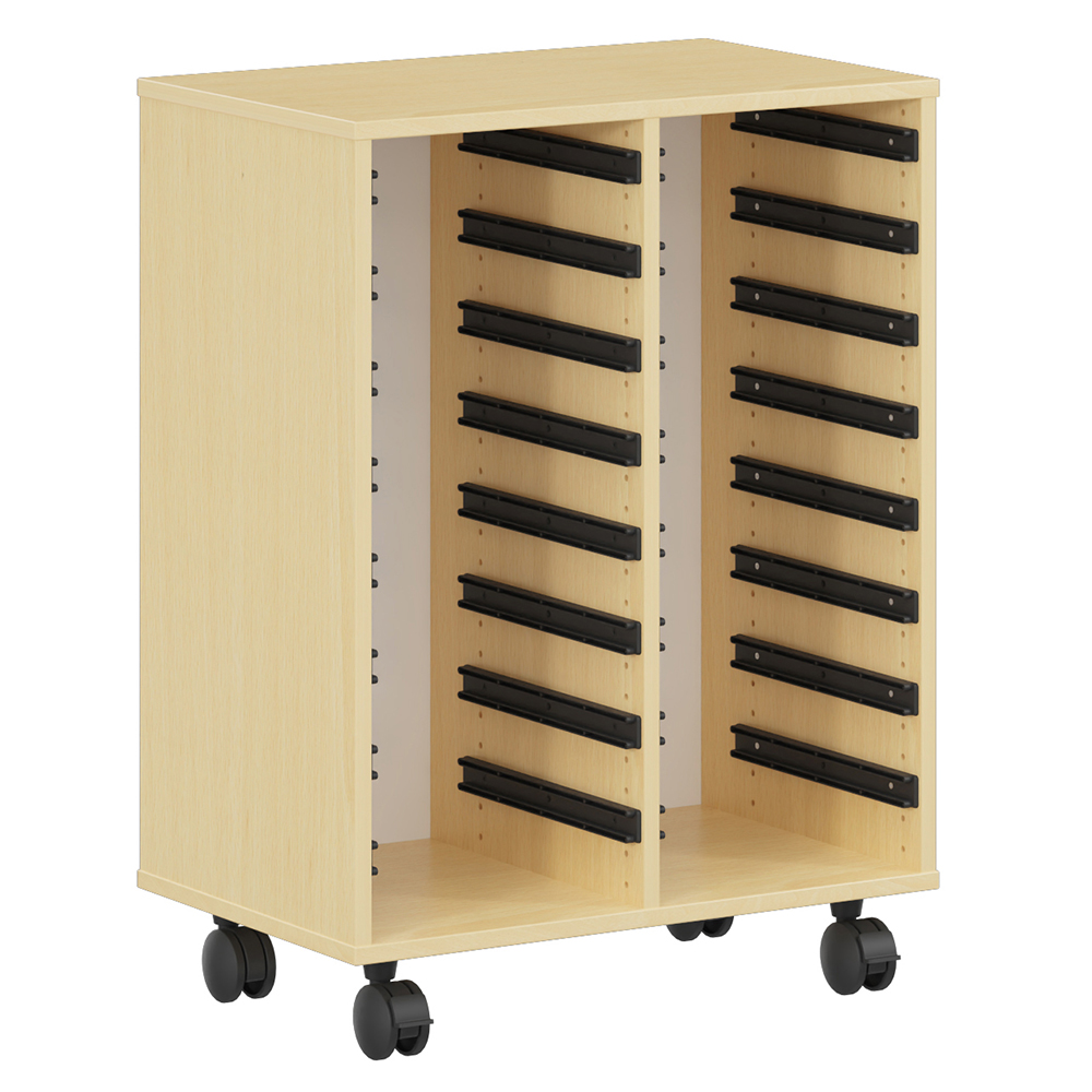 [SA09670PVZZ-04] Meuble à composer PICCOLO mobile 2 colonnes mélaminé - L70,5xP45xH95 cm - Hêtre miel