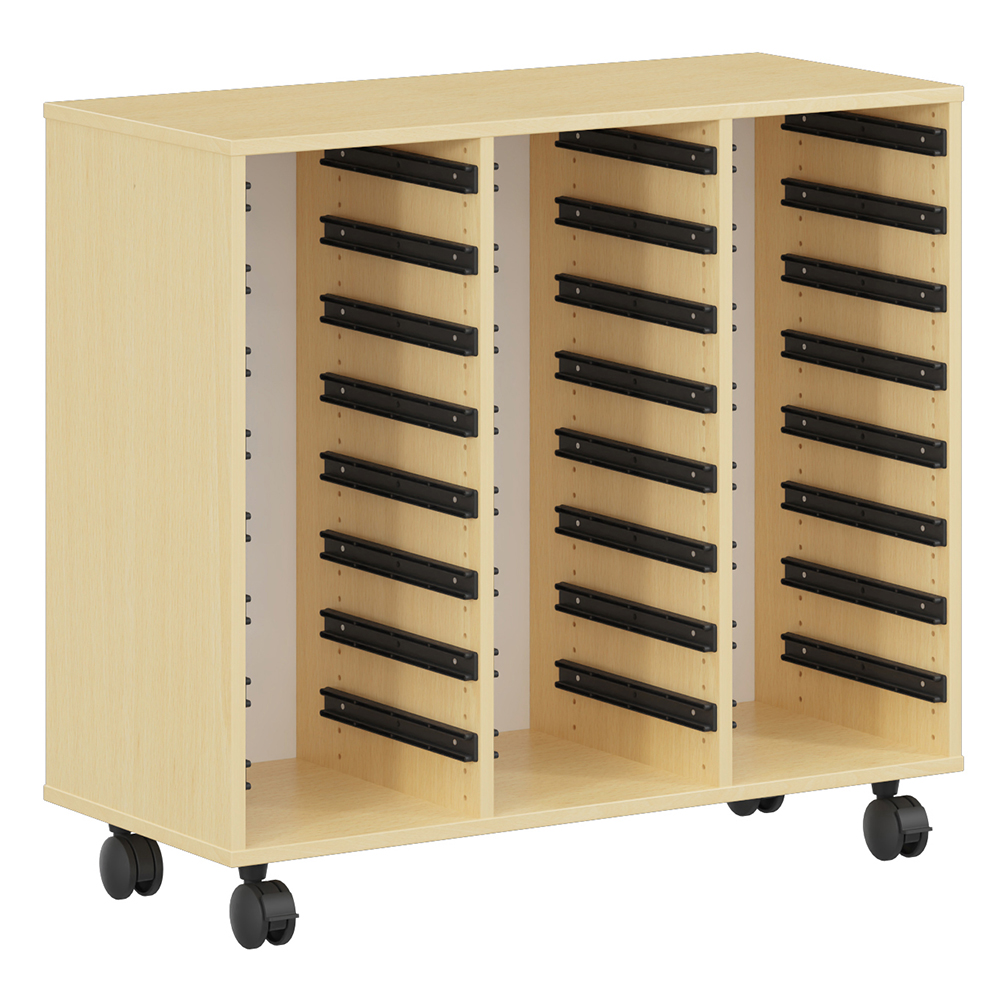 [SA09770PVZZ-04] Meuble à composer PICCOLO mobile 3 colonnes mélaminé - L104,5xP45xH95 cm - Hêtre miel