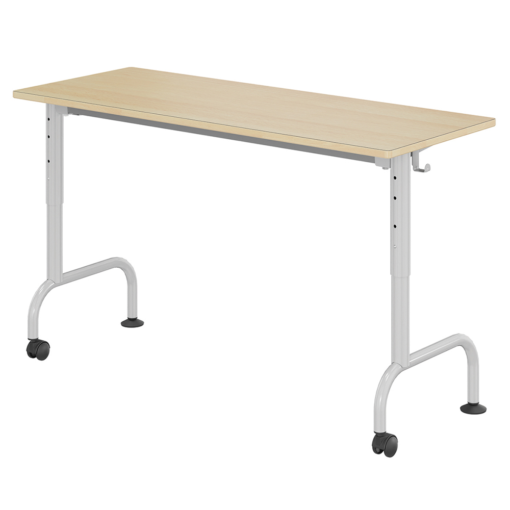 [SA21736CDEP] Table LEM HR plateau ép.21 mm stratifié chant bois piètement époxy - 130x50 cm - T3 à T6