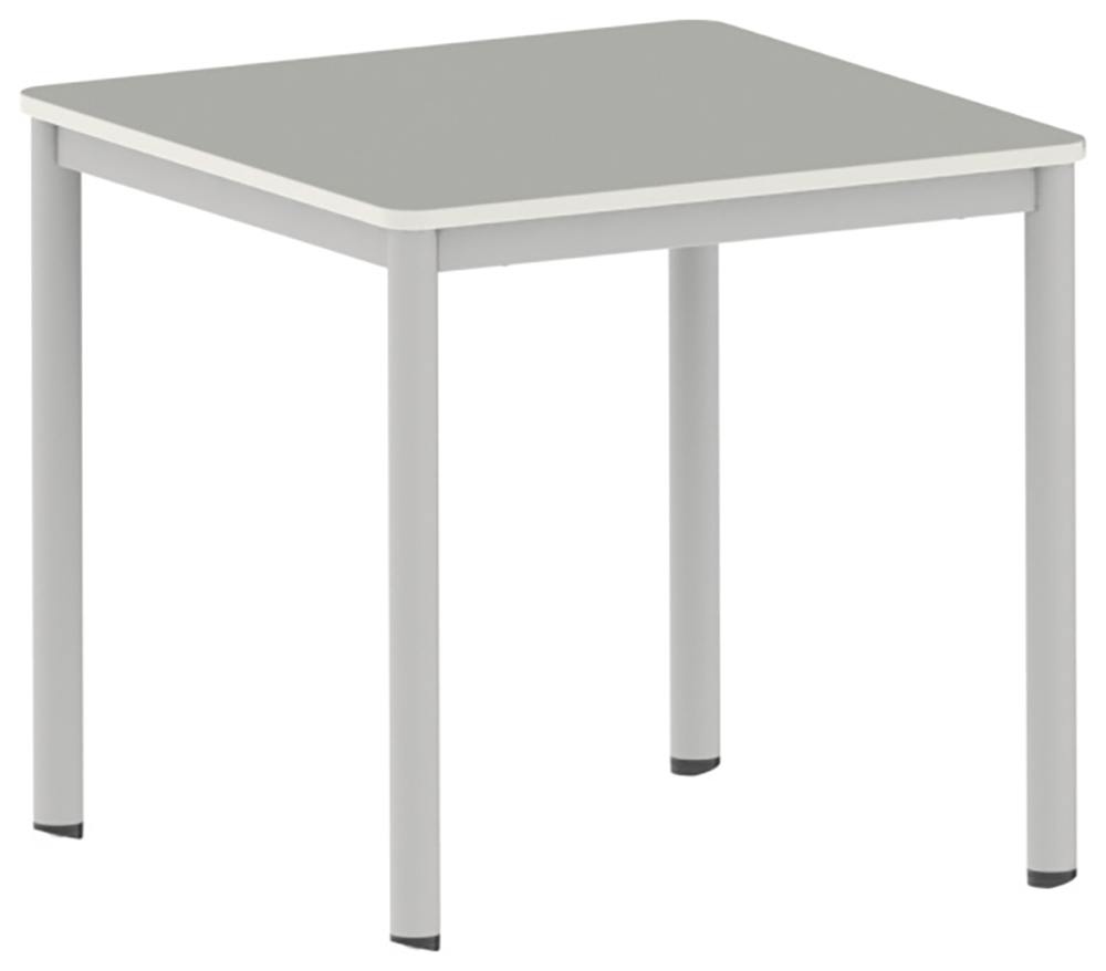[SA33936PVEPMO] Table CARÉLIE mobile plateau ép.21 mm strat. chant ABS arrondis pièt. époxy - 80x80 cm - T6