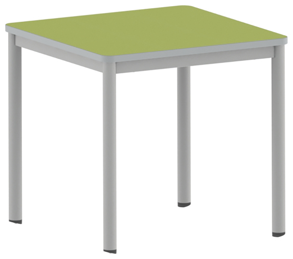 Table CARÉLIE mobile plateau antibruit SOFTOP® chant ABS arrondis pièt. époxy - 80x80 cm - T6