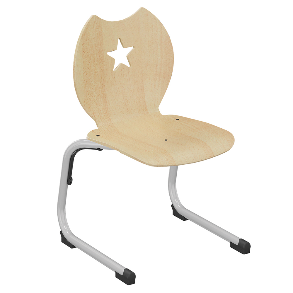 Chaise SWEET II coque Étoile bois Blueprotech® piètement époxy - T3