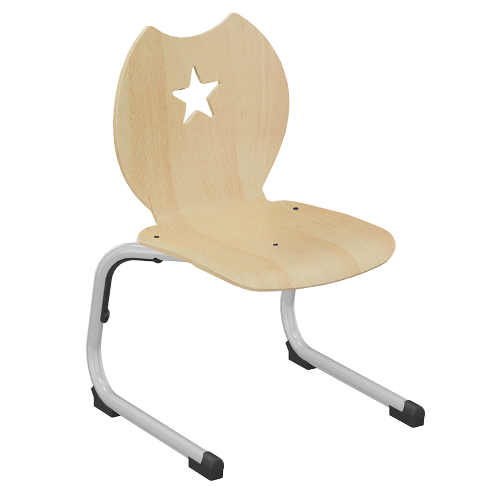 Chaise GIPSY II coque Étoile bois Blueprotech® piètement aluminium époxy - T2