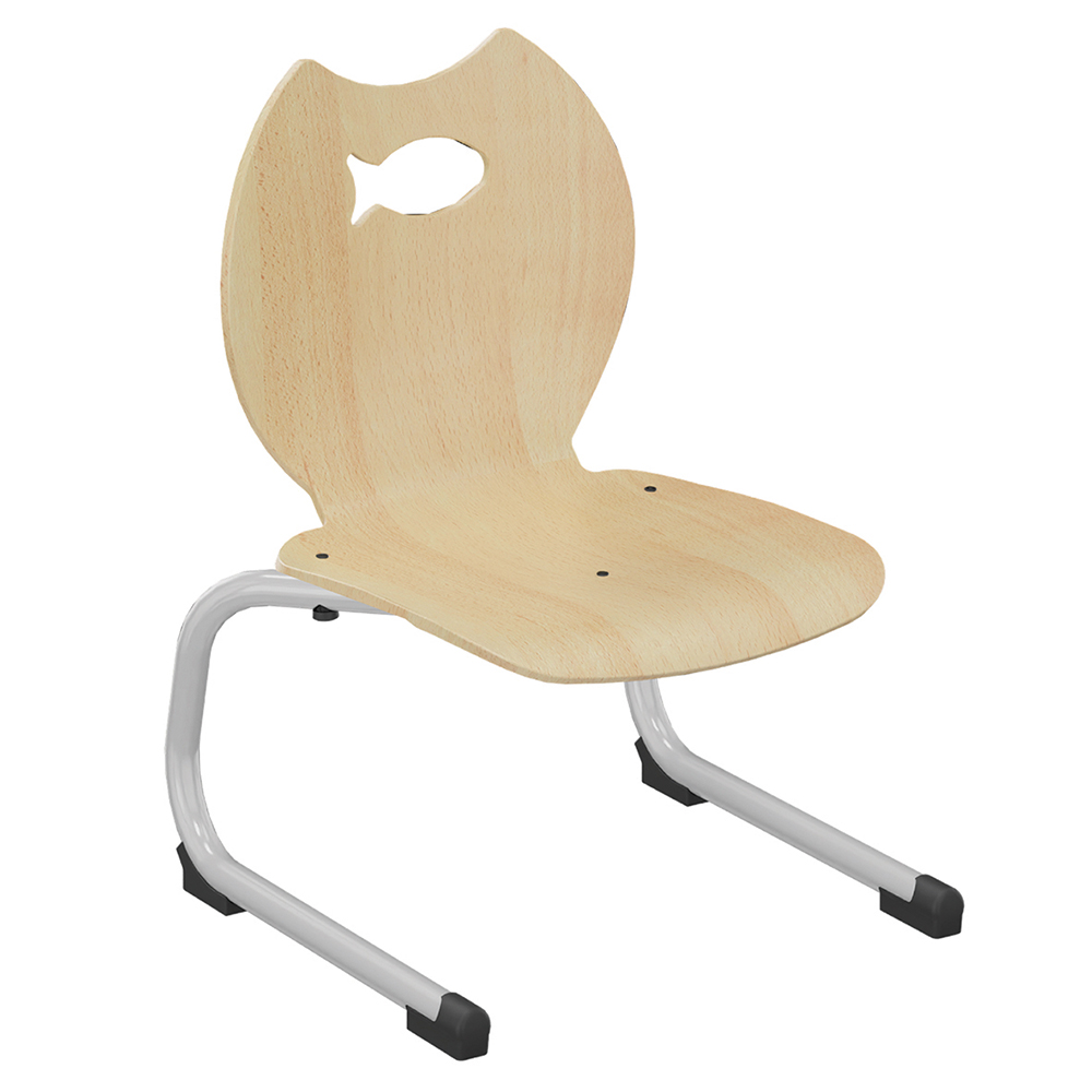 Chaise GIPSY II coque Poisson bois Blueprotech® piètement aluminium époxy - T1