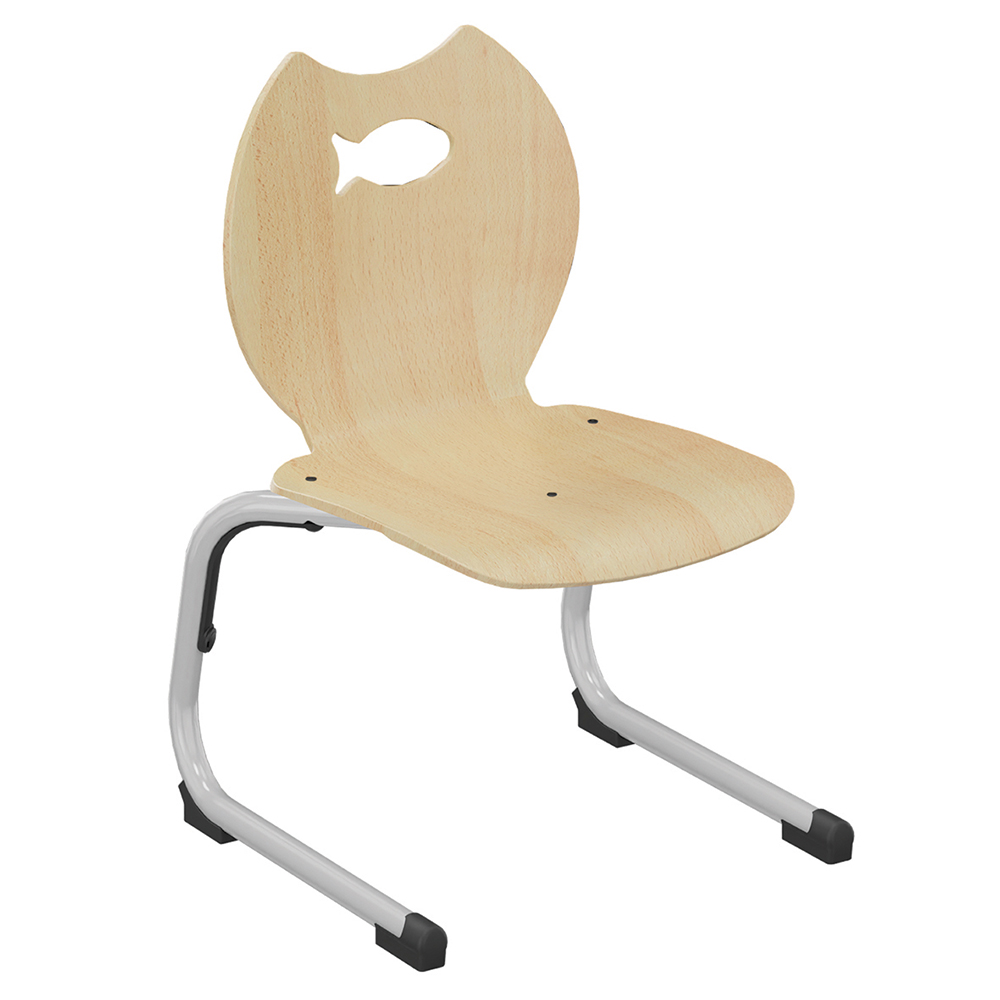 Chaise GIPSY II coque Poisson bois Blueprotech® piètement aluminium époxy - T2
