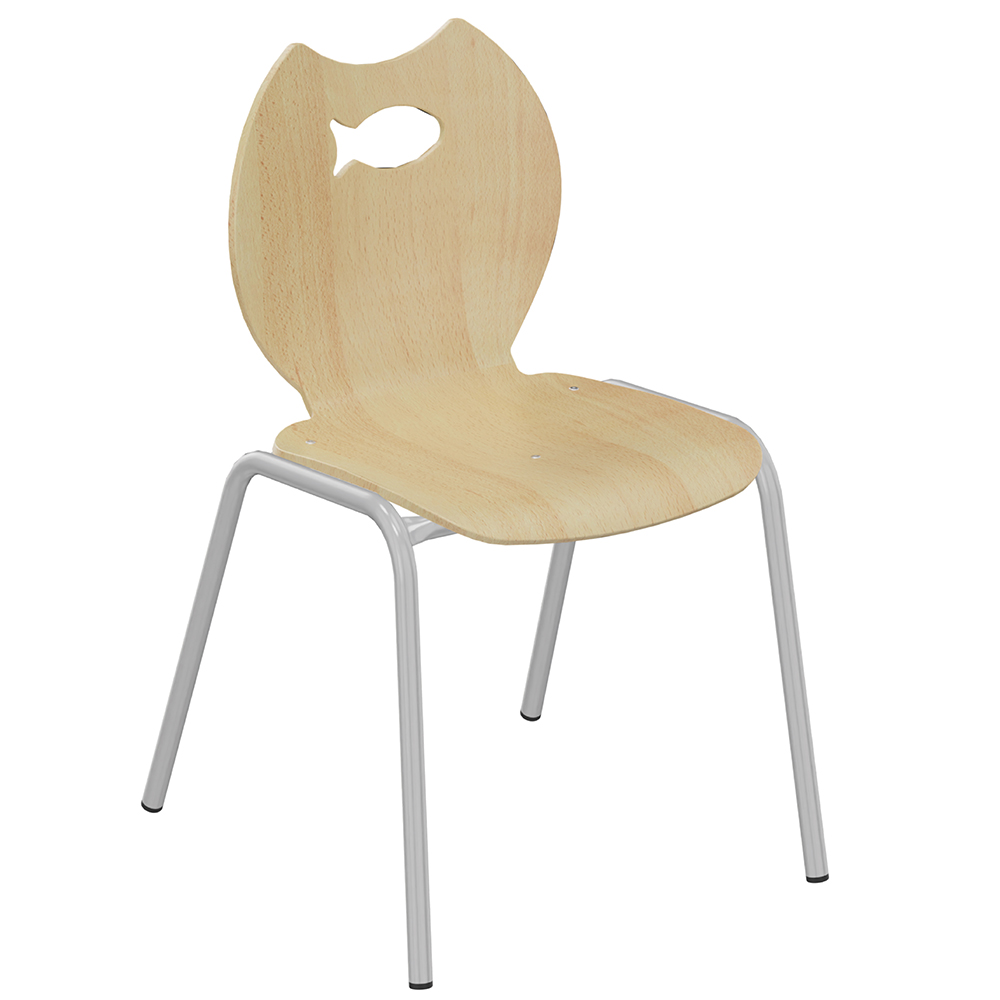 [SA41424ZZEP] Chaise NÉMO II coque Poisson bois Blueprotech® piètement époxy - T4